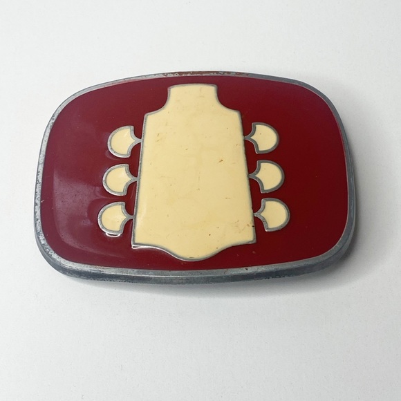 Vintage Other - Vintage RJ Enamel Guitar Belt Buckle